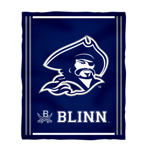 Blinn College Bucaneers Vive La Fete Kids Game Day Blue Plush Soft Minky Blanket 36 x 48 Mascot