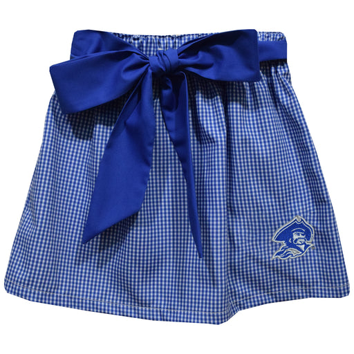 Blinn College Buccaneers Embroidered Royal Gingham Skirt with Sash