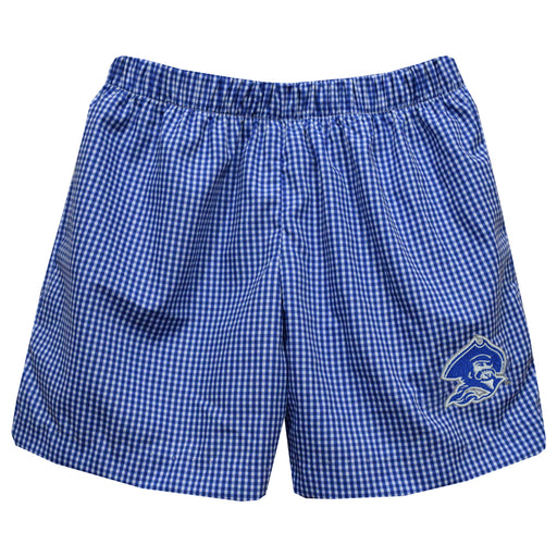 Blinn College Buccaneers Embroidered Royal Gingham Pull On Short