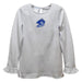 Blinn College Buccaneers Embroidered White Knit Long Sleeve Girls Blouse
