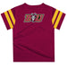 Bloomsburg University Huskies Vive La Fete Boys Game Day Maroon Short Sleeve Tee with Stripes on Sleeves - Vive La Fête - Online Apparel Store