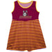 Bloomsburg University Huskies Maroon and Gold Sleeveless Tank Dress with Stripes on Skirt by Vive La Fete