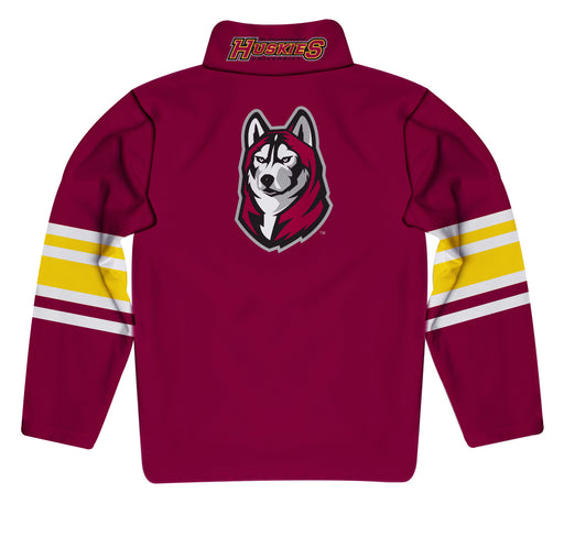 Bloomsburg University Huskies Vive La Fete Game Day Maroon Quarter Zip Pullover Stripes on Sleeves