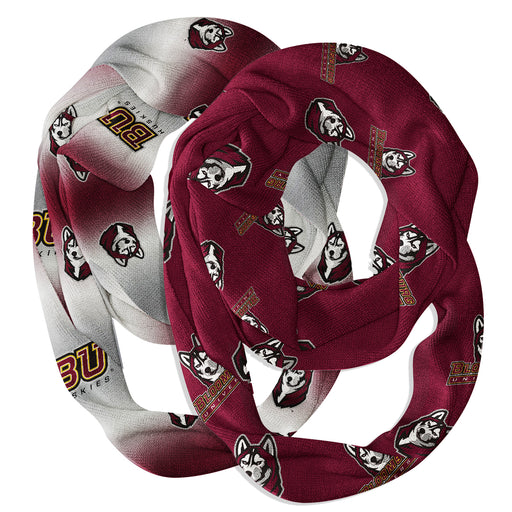 Bloomsburg Huskies Vive La Fete All Over Logo Game Day Collegiate Women Set of 2 Light Weight Ultra Soft Infinity Scarfs