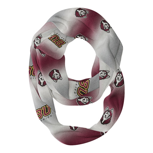 Bloomsburg University Huskies Vive La Fete All Over Logo Game Day Collegiate Women Ultra Soft Knit Infinity Scarf