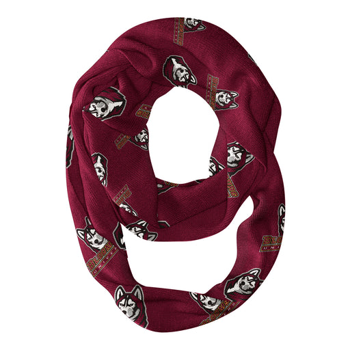 Bloomsburg University Huskies Vive La Fete Repeat Logo Game Day Collegiate Women Light Weight Ultra Soft Infinity Scarf