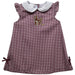 Bloomsburg University Huskies University Embroidered Maroon Gingham A Line Dress