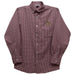 Bloomsburg University Huskies Embroidered Maroon Gingham Long Sleeve Button Down Shirt