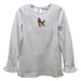 Bloomsburg University Huskies Embroidered White Knit Long Sleeve Girls Blouse