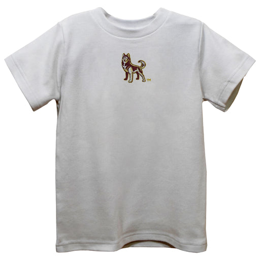 Bloomsburg University Huskies Embroidered White Short Sleeve Boys Tee Shirt