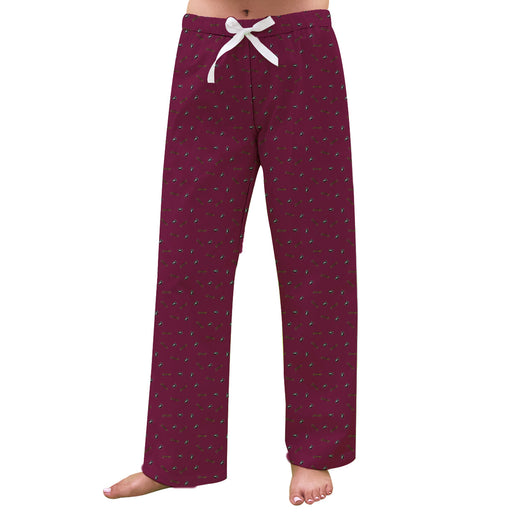 Bloomsburg Huskies Vive La Fete Game Day All Over Logo Women Maroon Lounge Pants