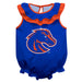 Boise State University Broncos Blue Sleeveless Ruffle Onesie Logo Bodysuit by Vive La Fete