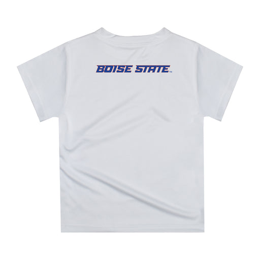 Boise State University Broncos Original Dripping Football Helmet White T-Shirt by Vive La Fete - Vive La Fête - Online Apparel Store