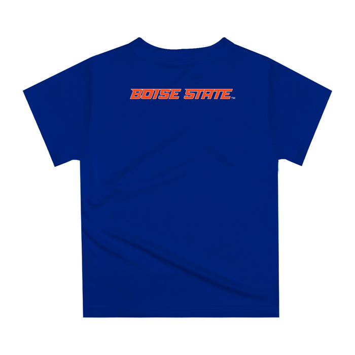 Boise State University Broncos Original Dripping Football Helmet Blue T-Shirt by Vive La Fete - Vive La Fête - Online Apparel Store