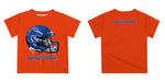 Boise State University Broncos Original Dripping Football Helmet Orange T-Shirt by Vive La Fete - Vive La Fête - Online Apparel Store