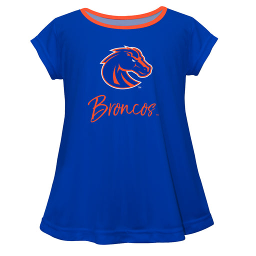 Boise State Broncos Vive La Fete Girls Game Day Short Sleeve Blue Top with School Mascot and Name - Vive La Fête - Online Apparel Store