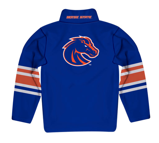 Boise State University Broncos Vive La Fete Game Day Blue Quarter Zip Pullover Stripes on Sleeves - Vive La Fête - Online Apparel Store