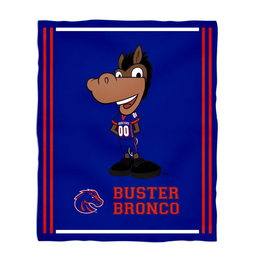 Boise State University Broncos Vive La Fete Kids Game Day Blue Plush Soft Minky Blanket 36 x 48 Mascot