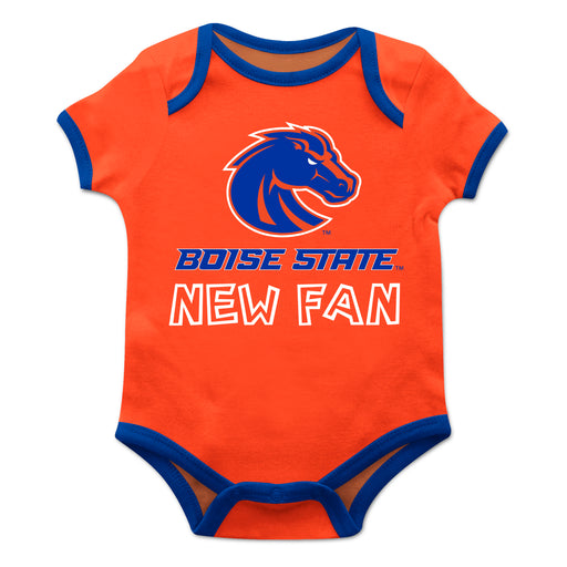 Boise State Broncos Vive La Fete Infant Orange Short Sleeve Onesie New Fan Logo and Mascot Bodysuit