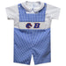 Boise State University Broncos Smocked Royal Gingham Jon Jon And Short Sleeve White Shirt
