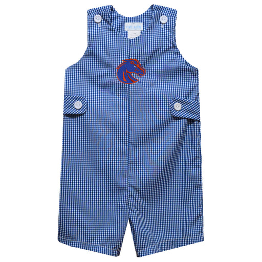 Boise State University Broncos Embroidered Royal Gingham Boys Jon Jon