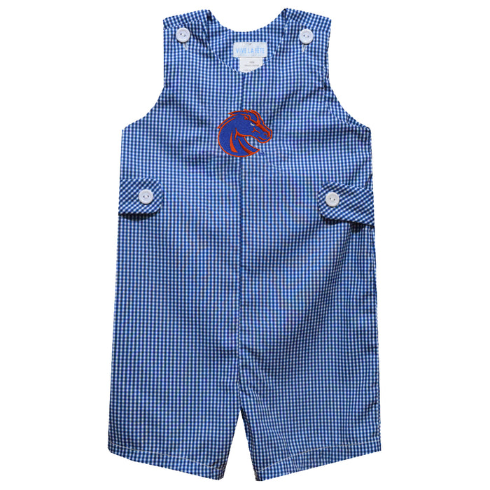Boise State University Broncos Embroidered Royal Gingham Boys Jon Jon