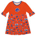 Boise State Broncos 3/4 Sleeve Solid Orange Repeat Print Hand Sketched Vive La Fete Impressions Artwork on Skirt