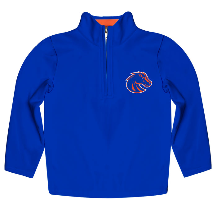 Boise State Broncos Vive La Fete Game Day Solid Blue Quarter Zip Pullover Sleeves