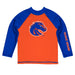 Boise State Broncos Vive La Fete Orange and Blue Long Sleeve Raglan Rashguard