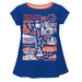 Boise State University Broncos Hand Sketched Vive La Fete Impressions Artwork Blue Short Sleeve Top