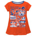 Boise State University Broncos Hand Sketched Vive La Fete Impressions Artwork Orange Short Sleeve Top