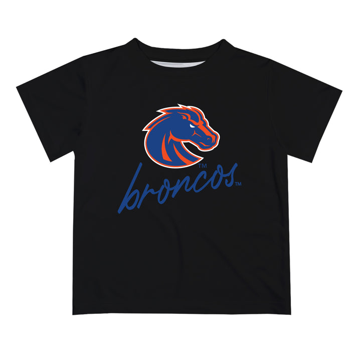 Boise State Broncos Vive La Fete Script V1 Black Short Sleeve Tee Shirt