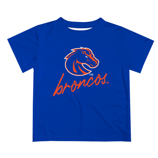 Boise State Broncos Vive La Fete Script V1 Blue Short Sleeve Tee Shirt