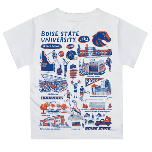 Boise State University Broncos Hand Sketched Vive La Fete Impressions Artwork Boys Orange Short Sleeve Tee Shirt - Vive La Fête - Online Apparel Store