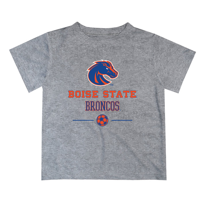 Boise State Broncos Vive La Fete Soccer V1 Heather Gray Sleeve Tee Shirt
