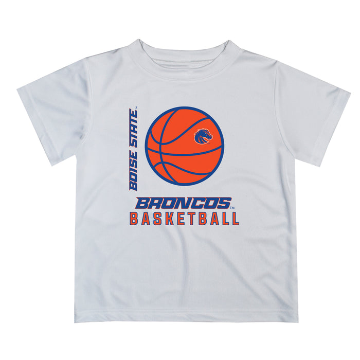 Boise State Broncos Vive La Fete Basketball V1 White Short Sleeve Tee Shirt