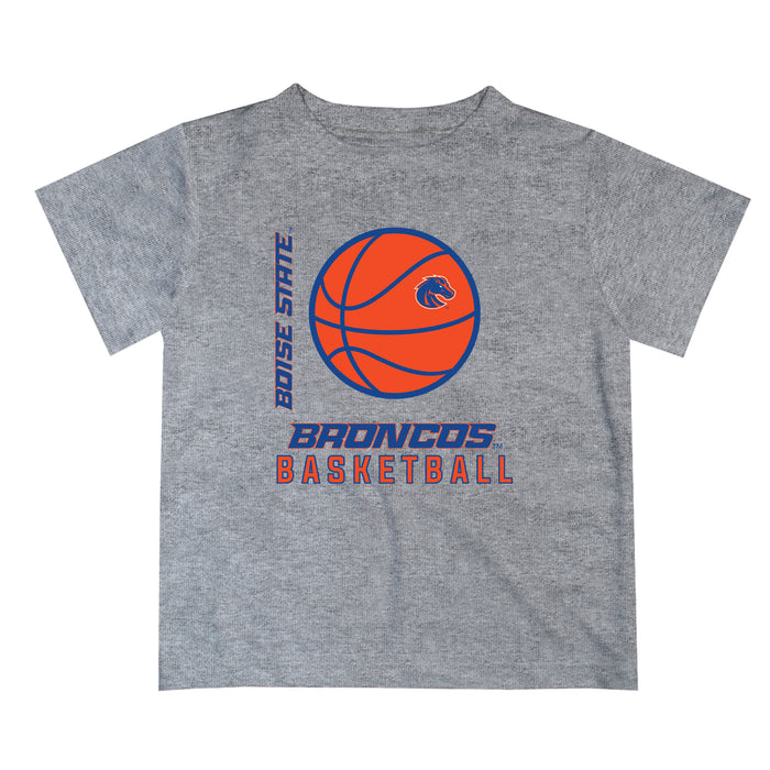 Boise State Broncos Vive La Fete Basketball V1 Heather Gray Short Sleeve Tee Shirt