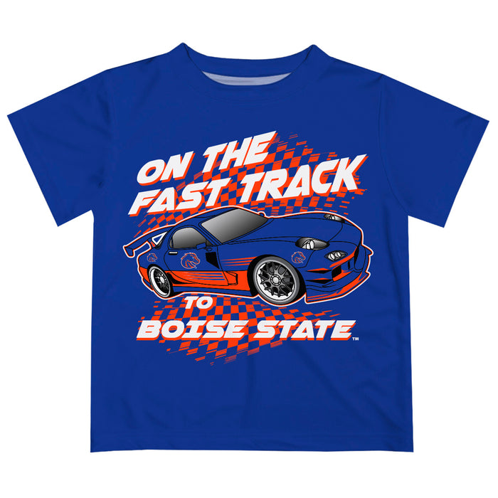 Boise State University Broncos Vive La Fete Fast Track Boys Game Day Blue Short Sleeve Tee