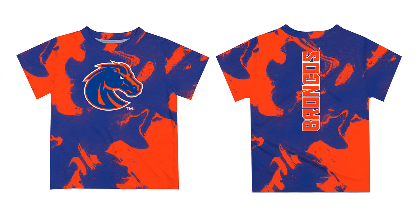 Boise State University Broncos Vive La Fete Marble Boys Game Day Blue Short Sleeve Tee - Vive La Fête - Online Apparel Store