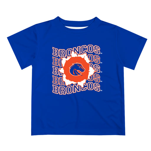 Boise State Broncos Vive La Fete Blue Art V1 Short Sleeve Tee Shirt