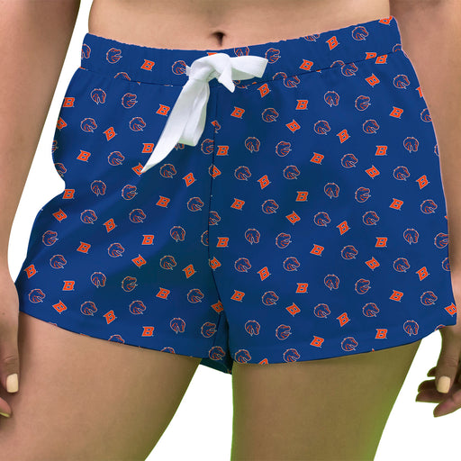 Boise State Broncos Vive La Fete Game Day All Over Logo Women Blue Lounge Shorts