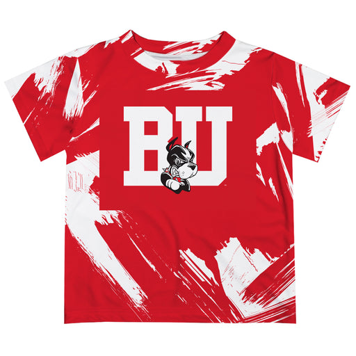 Boston University Vive La Fete Boys Game Day Red Short Sleeve Tee Paint Brush