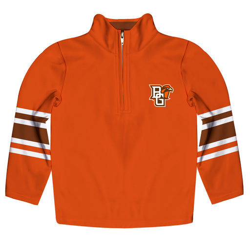 Bowling Green Falcons Vive La Fete Game Day Orange Quarter Zip Pullover Stripes on Sleeves - Vive La Fête - Online Apparel Store