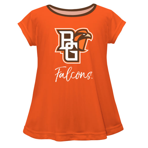 Bowling Green Falcons Vive La Fete Girls Game Day Short Sleeve Orange Top with School Logo and Name - Vive La Fête - Online Apparel Store