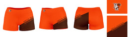 Bowling Green Falcons Vive la Fete Game Day Collegiate Leg Color Block Women Orange Brown Optimum Yoga Short - Vive La Fête - Online Apparel Store