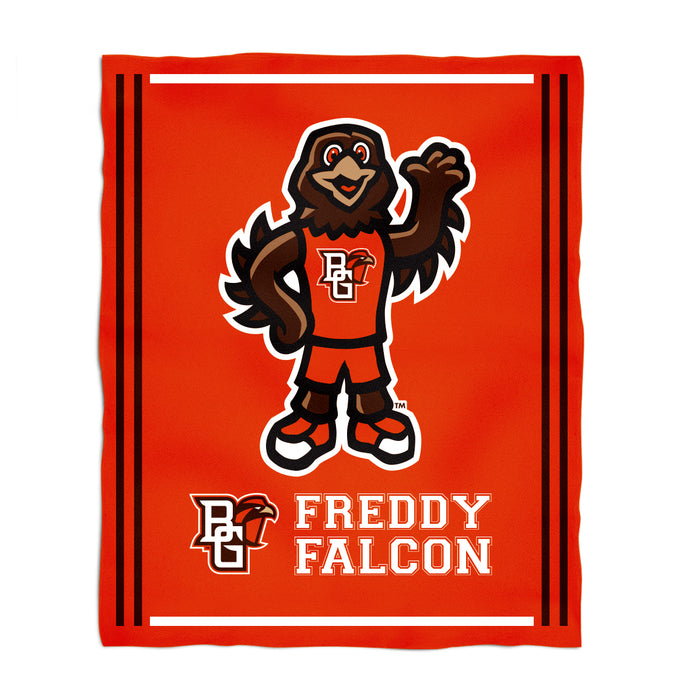 Bowling Green Falcons Vive La Fete Kids Game Day Orange Plush Soft Minky Blanket 36 x 48 Mascot
