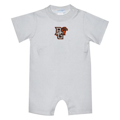 Bowling Green Falcons Embroidered White Knit Short Sleeve Boys Romper
