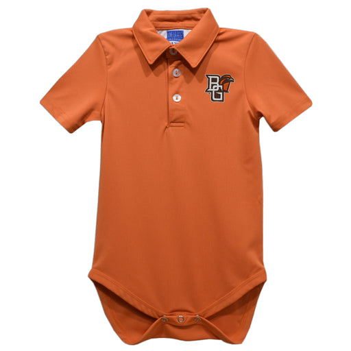 Bowling Green Falcons Embroidered Orange Solid Knit Polo Onesie