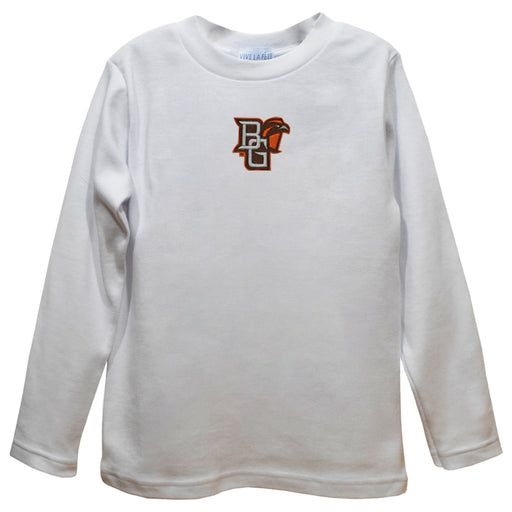 Bowling Green Falcons Embroidered White Long Sleeve Boys Tee Shirt
