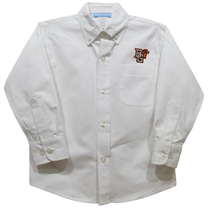 Bowling Green Falcons Embroidered White Long Sleeve Button Down Shirt